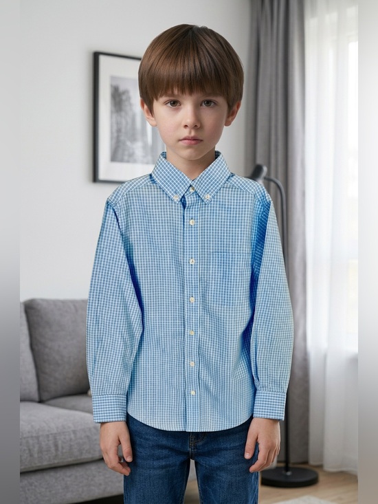 Class Club Other - Class Club Shirt Boy’s 8 Gold Label Button Down Spring LS Blue Checked M NEW